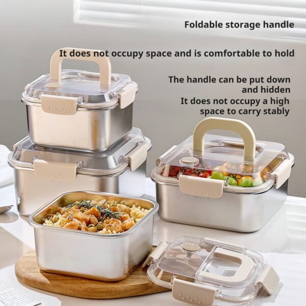 🥗✨ Portable lunch box | Good-looking, lightweight, and healthy! 🍉 Transparent design + stainless steel liner, safe and durable, locks in freshness for a longer time, shipped from local warehouse.