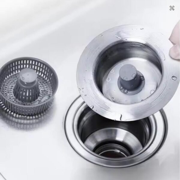 Stainless Steel Kitchen Pop-Up Drainer Filter Sink Drain Basket Waste Hole Trap Strainer Dish Odor-Proof Drainer Plug Cover【Buy 1 Get 1 Free ✅】